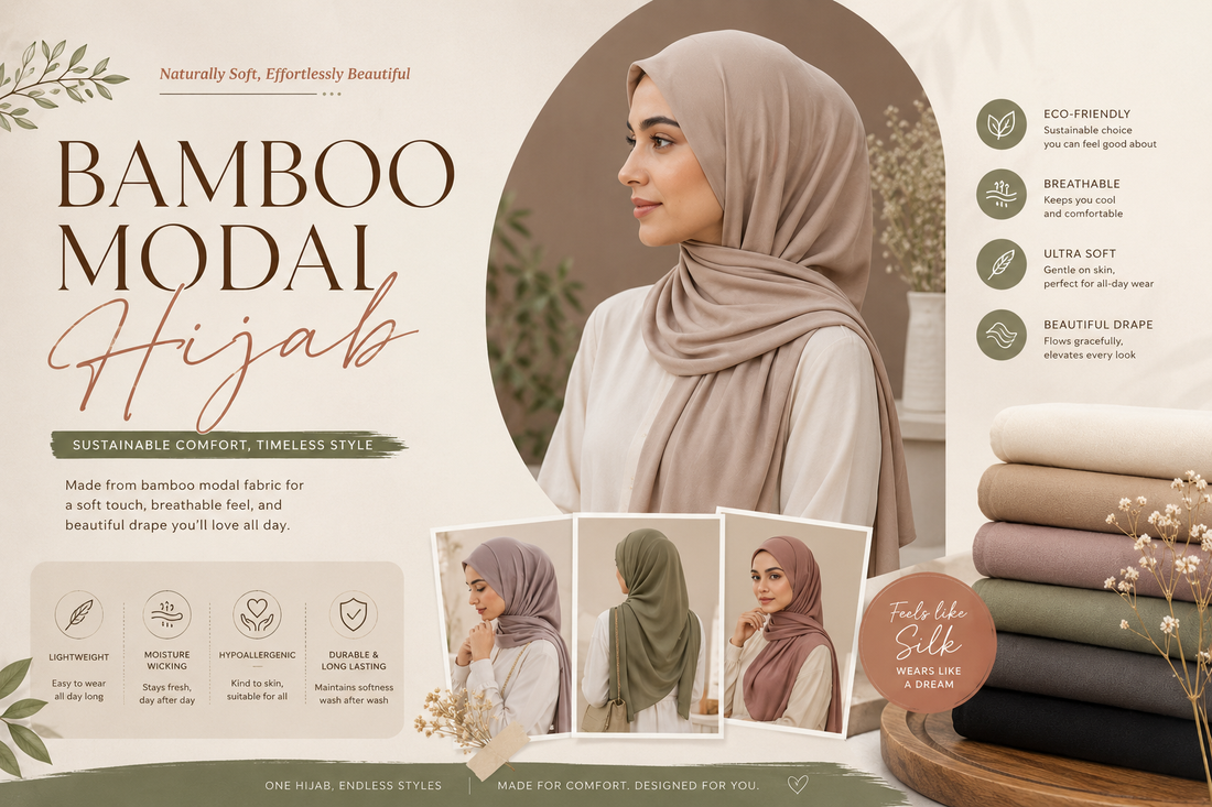 Bamboo modal hijab with magnetic buckle and soft breathable fabric for daily comfort