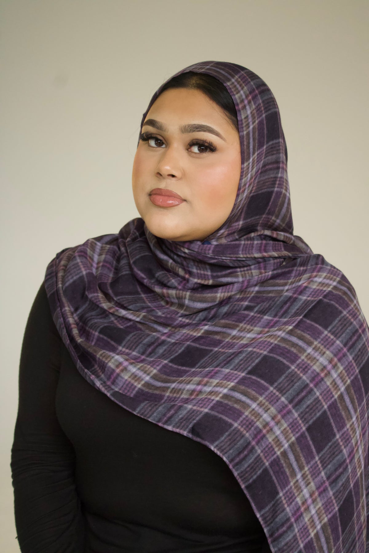 Dusty Plum Printed Bamboo Modal Hijab